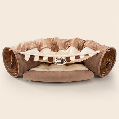 Collapsible Cat Tunnel with Bed