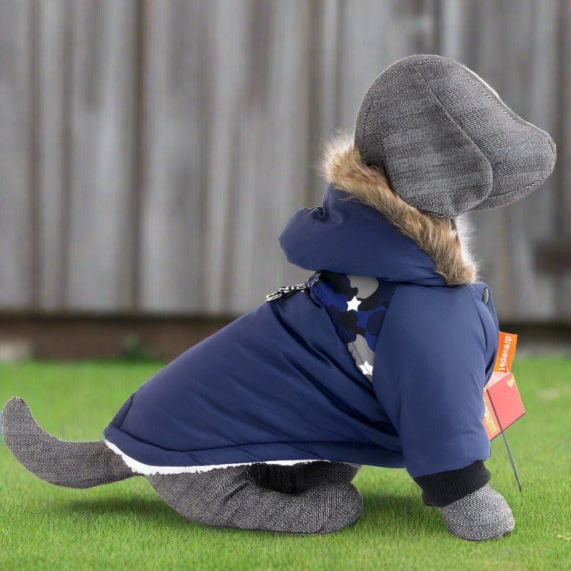 Stylish Warm Coat with Leash Attachment Point