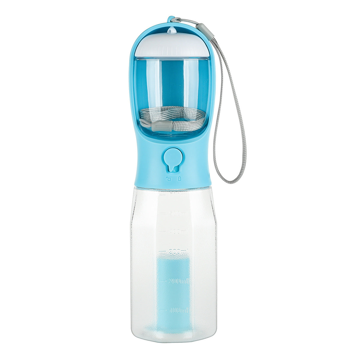 Portable Pet Water Bottle And Food Feeder/Poop Bag Dispenser 3 In 1 Leak-proof