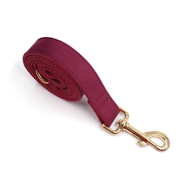 Custom - Soft Burgundy Velvet Dog Collar