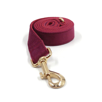 Custom - Soft Burgundy Velvet Dog Collar